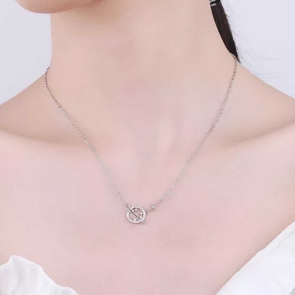 Sterling Silver 925 Planet Star Necklace - Picture 3 of 3